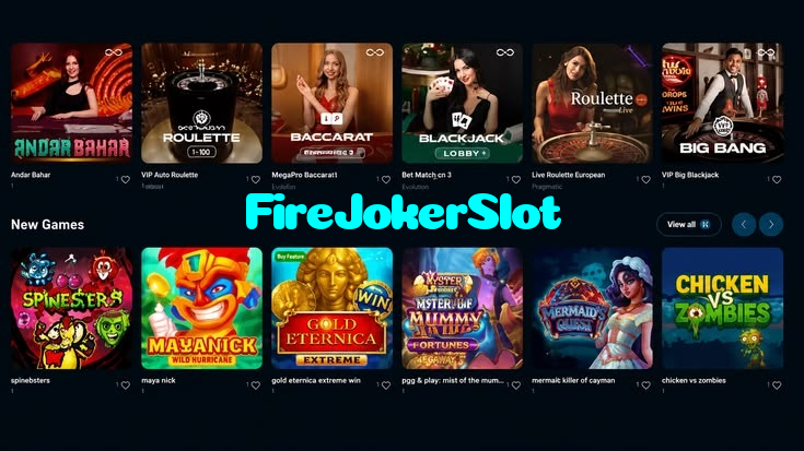 FireJokerSlot casino presented on mobile device in Pakistan with slots and live games